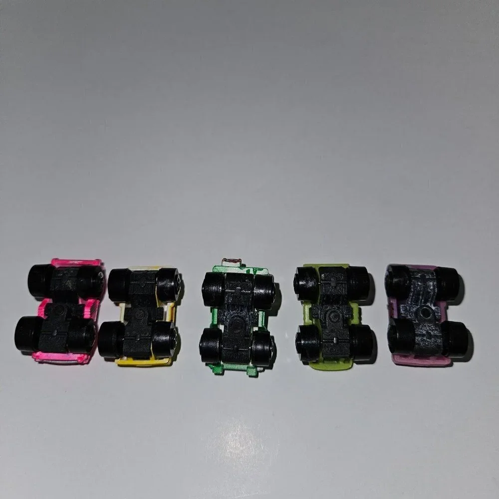 5 VTG Road Champs Mini Monster Wheels Lot Small Micro Pink Yellow Green Purple